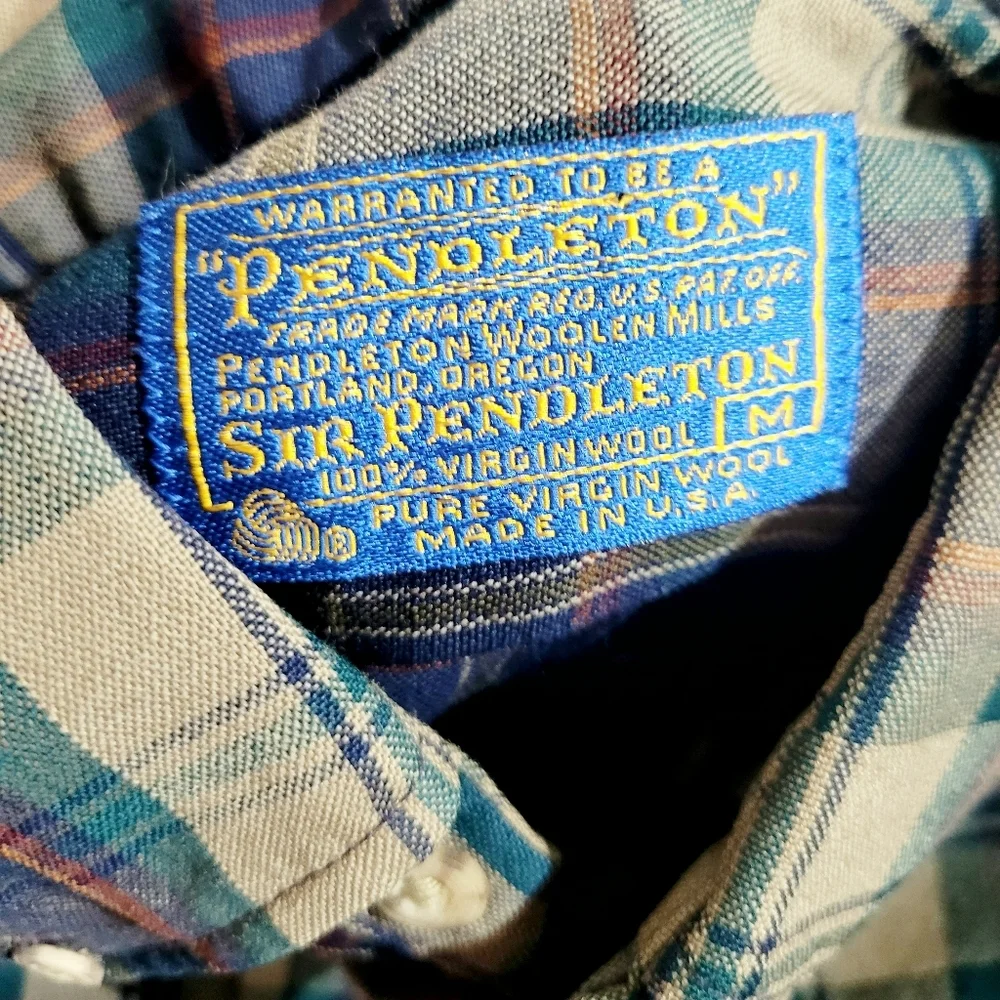 Vintage Pendleton Plaid Flannel Shirt 100% Virgin Wool *Made In USA* mens Size M - Picture 4 of 14